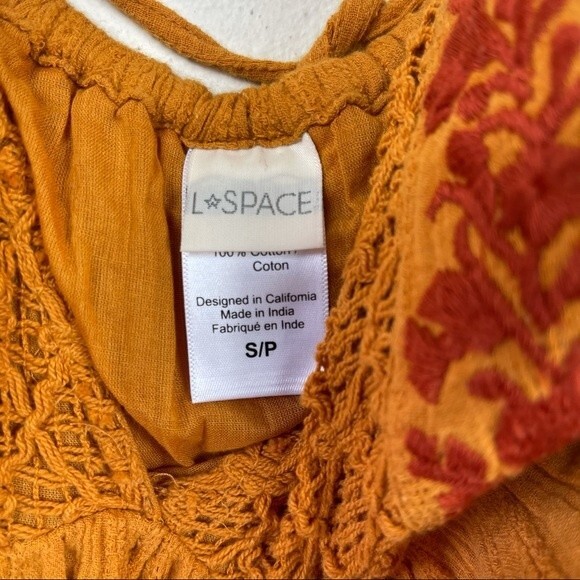 L*Space Mini Halter Crochet Elaina Sun Beach Dress S Orange Boho Swing Mini Sexy - Picture 7 of 11